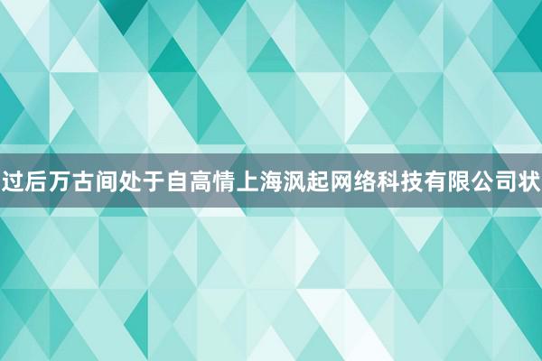 过后万古间处于自高情上海沨起网络科技有限公司状